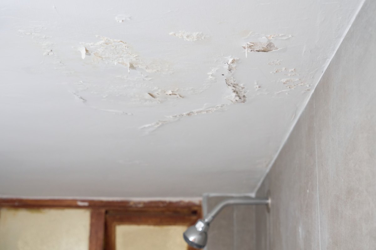 soffitto con infiltrazioni di umidità